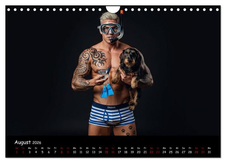 Produktbild: Coole Typen - Rauhaardackel (Wandkalender 2026 DIN A4 quer), CALVENDO Monatskalender