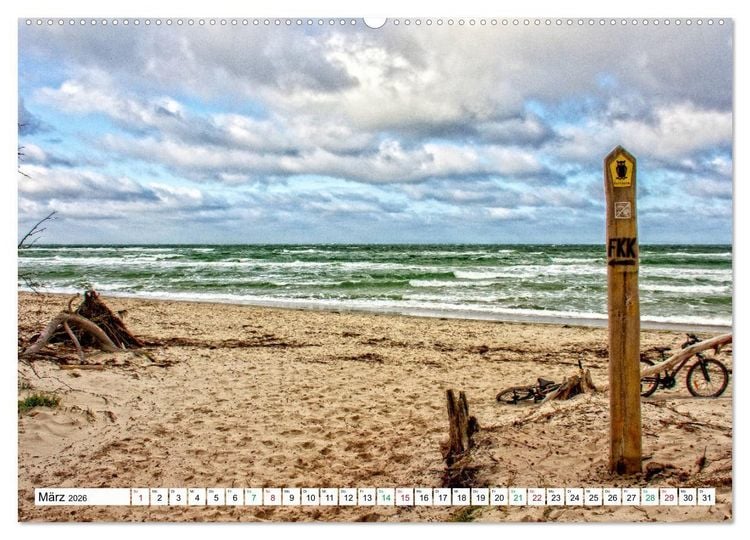 Produktbild: Dar&szlig;er Weststrand - Fischland Dar&szlig; Zingst (hochwertiger Premium Wandkalender 2026 DIN A2 quer), Kunstdruck in Hochglanz