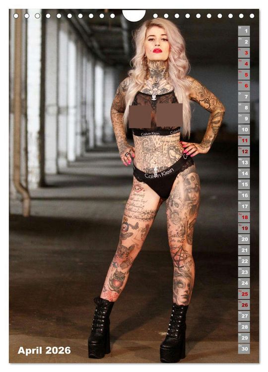 Produktbild: Beauty Tattoo Girls (Wandkalender 2026 DIN A4 hoch), CALVENDO Monatskalender