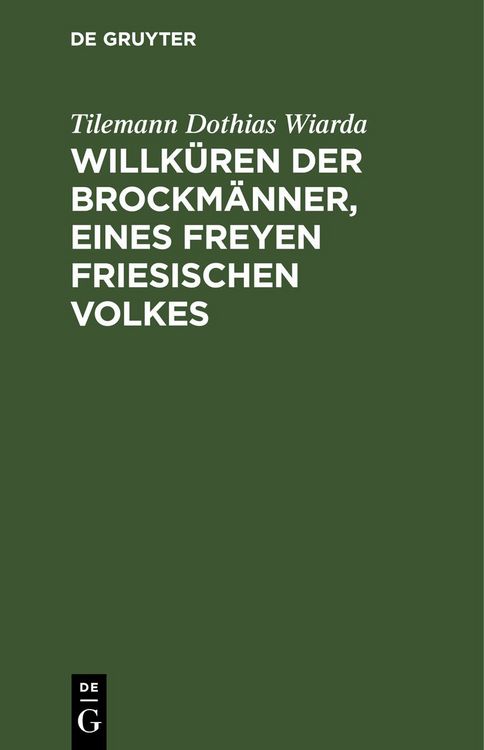 Produktbild: Willk&uuml;ren der Brockm&auml;nner, eines freyen friesischen Volkes