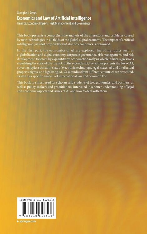 Produktbild: Economics and Law of Artificial Intelligence
