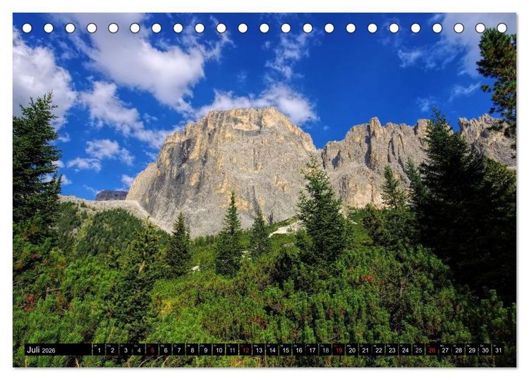 Produktbild: Sellagruppe - Traumhafte Ausblicke in den Dolomiten (Tischkalender 2026 DIN A5 quer), CALVENDO Monatskalender