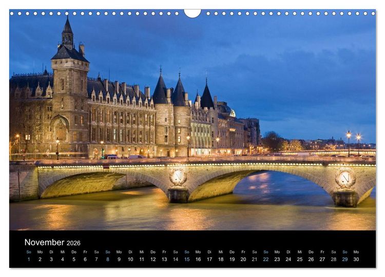 Produktbild: Paris bei Nacht 2026 (Wandkalender 2026 DIN A3 quer), CALVENDO Monatskalender
