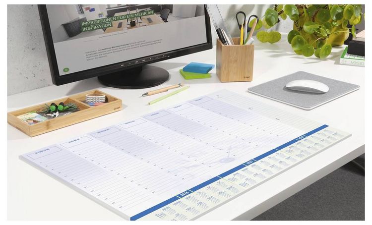 Produktbild: Sigel H6350 Schreibunterlage Papier Wochenplan, Tagesplan liniert (B x H) 59.50 cm x 41 cm 2026, 2027, 2028 30 Blatt