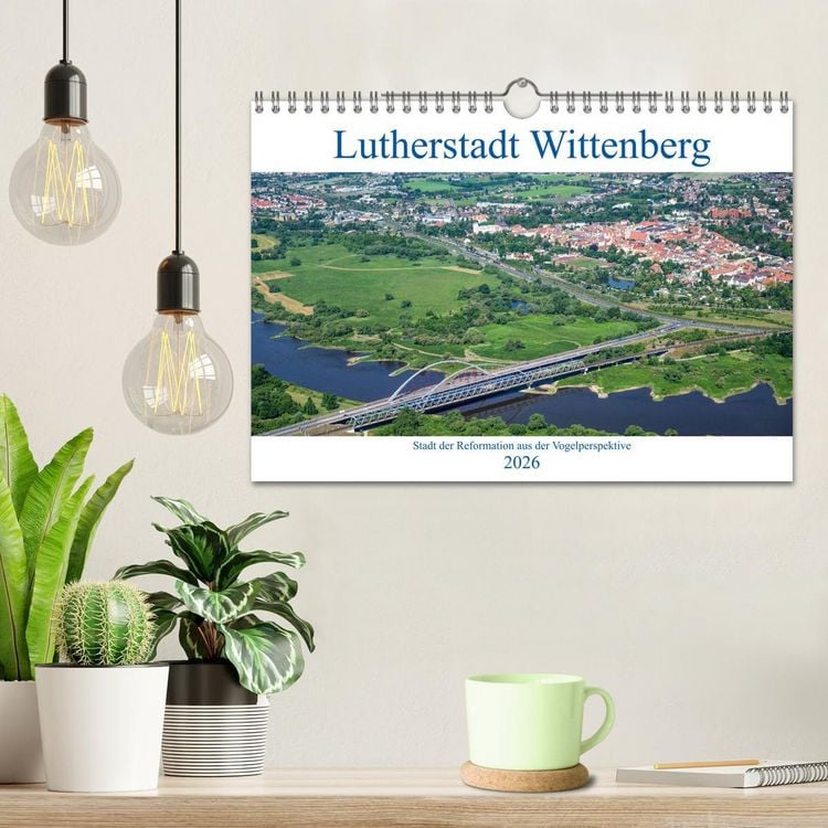 Produktbild: Lutherstadt Wittenberg - Stadt der Reformation aus der Vogelperspektive (Wandkalender 2026 DIN A4 quer), CALVENDO Monatskalender