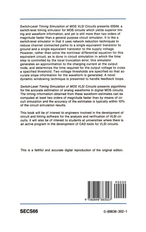 Produktbild: Switch-Level Timing Simulation of MOS VLSI Circuits