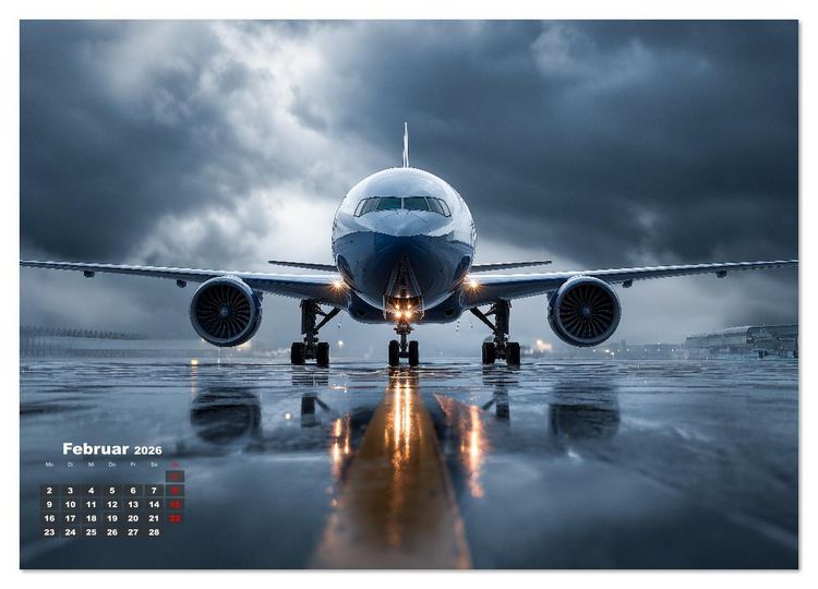 Produktbild: Flugzeuge hautnah - Flugzeugkalender f&uuml;r Flugzeugliebhaber (Wandkalender 2026 DIN A4 quer), CALVENDO Monatskalender