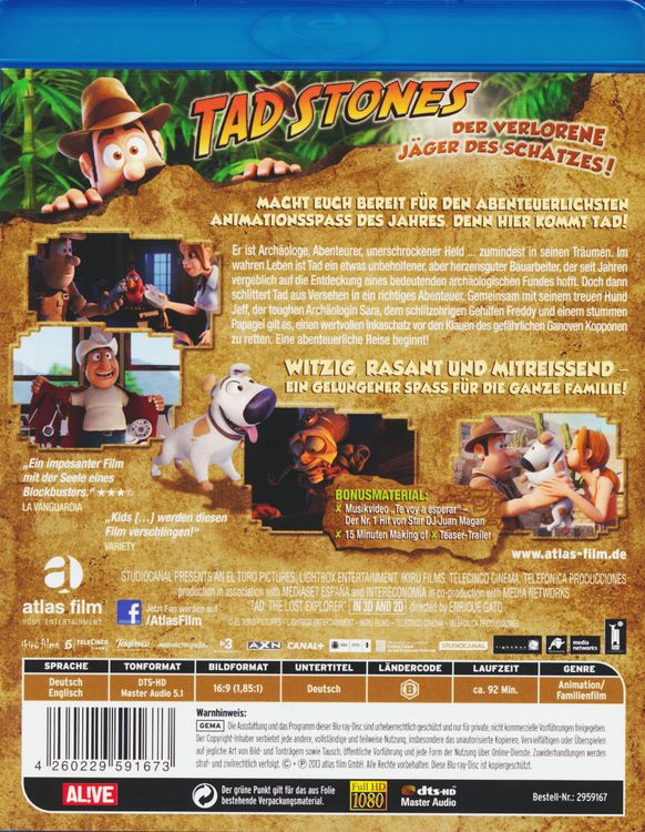Produktbild: Tad Stones - Der verlorene J&auml;ger des Schatzes!
