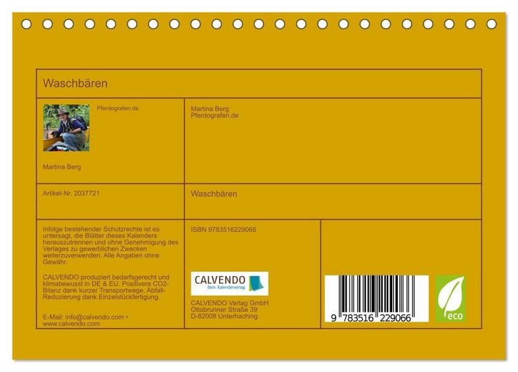 Produktbild: Waschb&auml;ren (Tischkalender 2026 DIN A5 quer), CALVENDO Monatskalender
