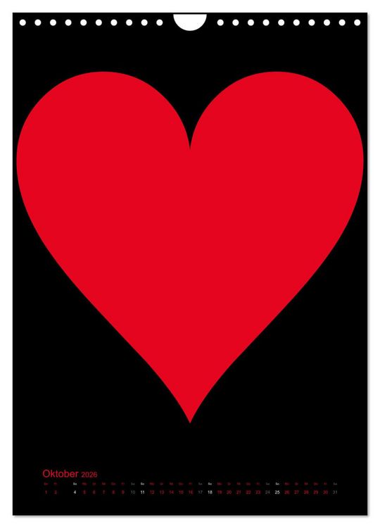 Produktbild: Foto- und Bastelkalender &bdquo;LIEBE&ldquo; in der Farbe Schwarz (Wandkalender 2026 DIN A4 hoch), CALVENDO Monatskalender