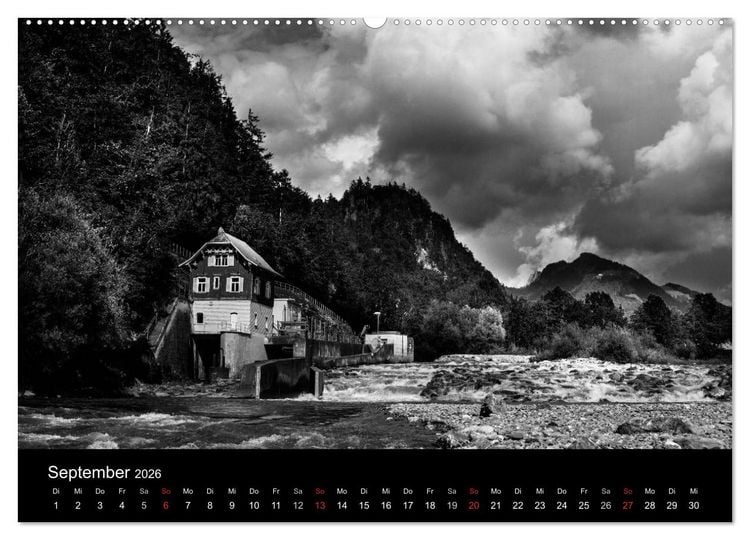 Produktbild: BERGE IN SCHWARZ WEISS (Wandkalender 2026 DIN A2 quer), CALVENDO Monatskalender