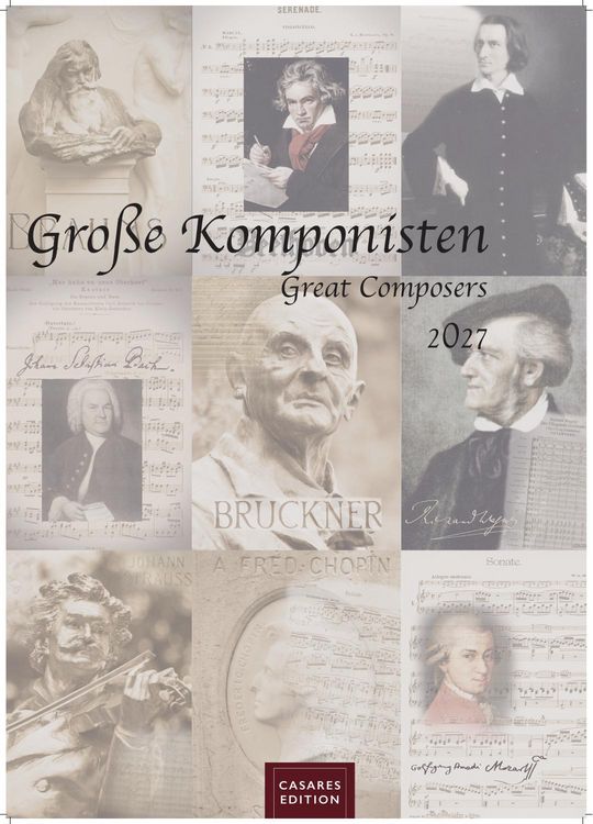Produktbild: Komponisten Kalender 2027 &ndash; Musik-Kalender 42x59cm - 12 Klassische Komponisten im Portr&auml;t