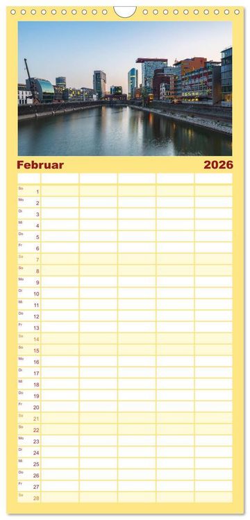Produktbild: Familienplaner 2026 - D&uuml;sseldorfer - Ansichten mit 5 Spalten (Wandkalender, 21 x 45 cm) CALVENDO