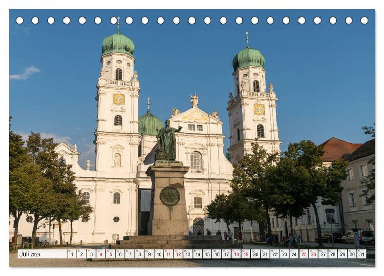 Produktbild: Drei Fl&uuml;sse Stadt Passau (Tischkalender 2026 DIN A5 quer), CALVENDO Monatskalender
