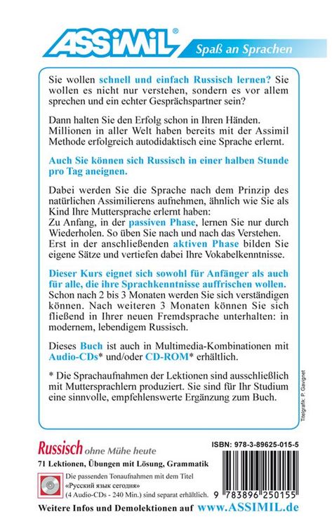 Produktbild: ASSiMiL Russisch ohne M&uuml;he heute - Lehrbuch - Niveau A1 - B2
