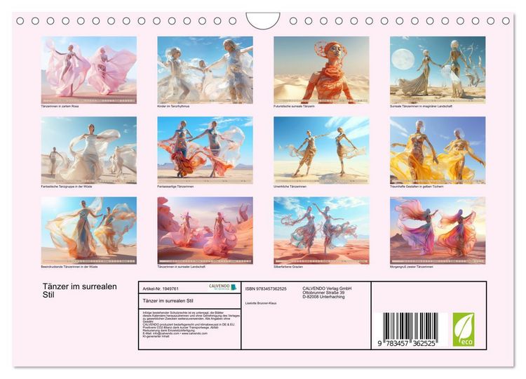 Produktbild: T&auml;nzer im surrealen Stil (Wandkalender 2026 DIN A4 quer), CALVENDO Monatskalender