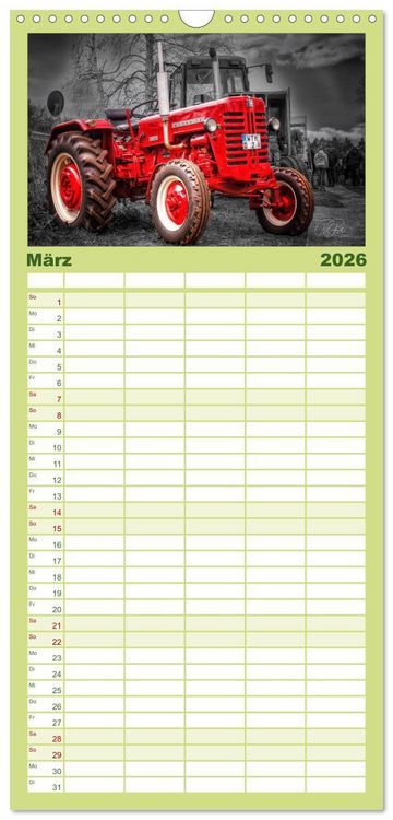Produktbild: Familienplaner 2026 - Trecker - Oldtimer mit 5 Spalten (Wandkalender, 21 x 45 cm) CALVENDO
