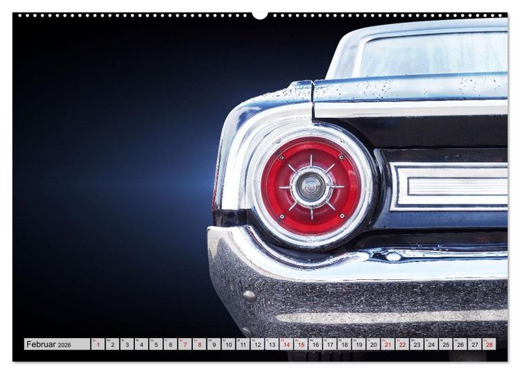 Produktbild: US Klassiker Farbenfrohe Heckansichten (Wandkalender 2026 DIN A2 quer), CALVENDO Monatskalender
