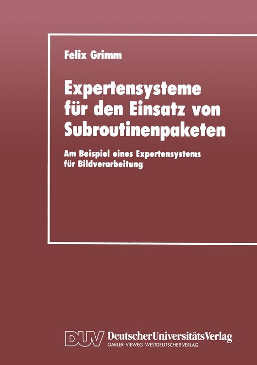 Produktbild: Expertensysteme f&uuml;r den Einsatz von Subroutinenpaketen