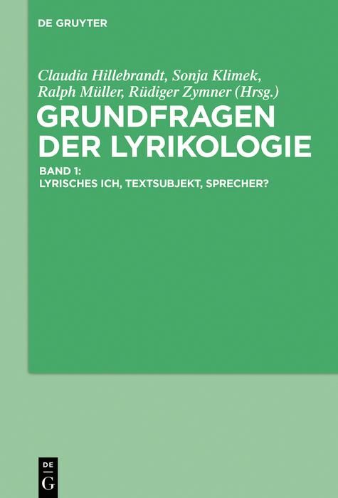 Produktbild: Grundfragen der Lyrikologie 1