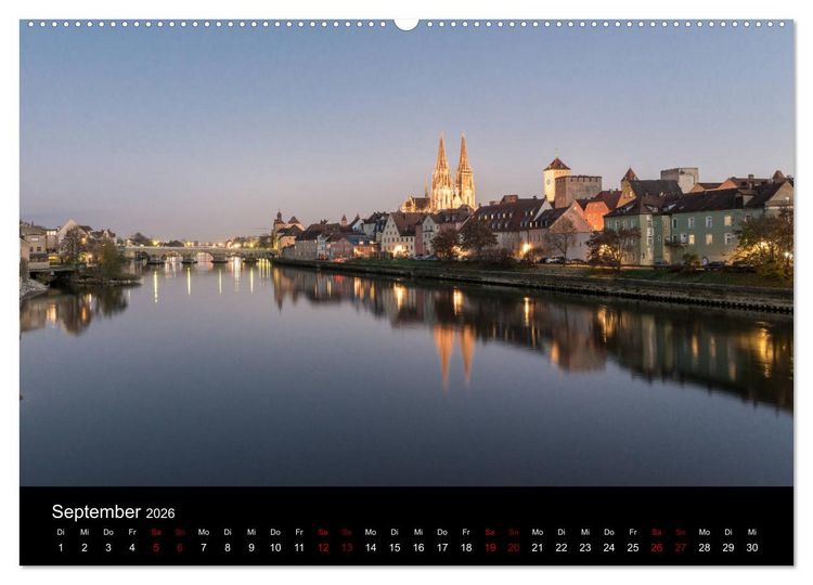 Produktbild: Regensburg bei Nacht (Wandkalender 2026 DIN A2 quer), CALVENDO Monatskalender