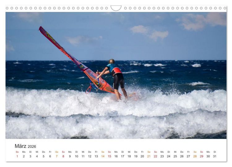 Produktbild: Windsurfen - endlose Wellen (Wandkalender 2026 DIN A3 quer), CALVENDO Monatskalender