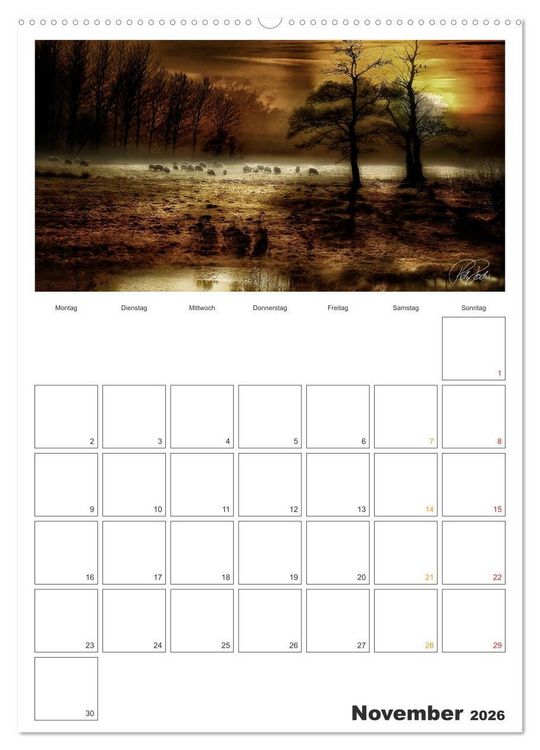Produktbild: Terminplaner - Zwischenwelten, Zeiten zwischen Tag und Nacht (Wandkalender 2026 DIN A2 hoch), CALVENDO Monatskalender