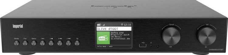 Produktbild: Imperial DABMAN i510 BT V2 Internetradio HiFi-Tuner Schwarz Bluetooth&reg;, DAB+, USB, WLAN, Internetradio