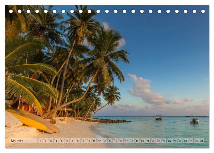 Produktbild: Malediven - Traumhaftes Paradies im Indischen Ozean (Tischkalender 2027 DIN A5 quer), CALVENDO Monatskalender