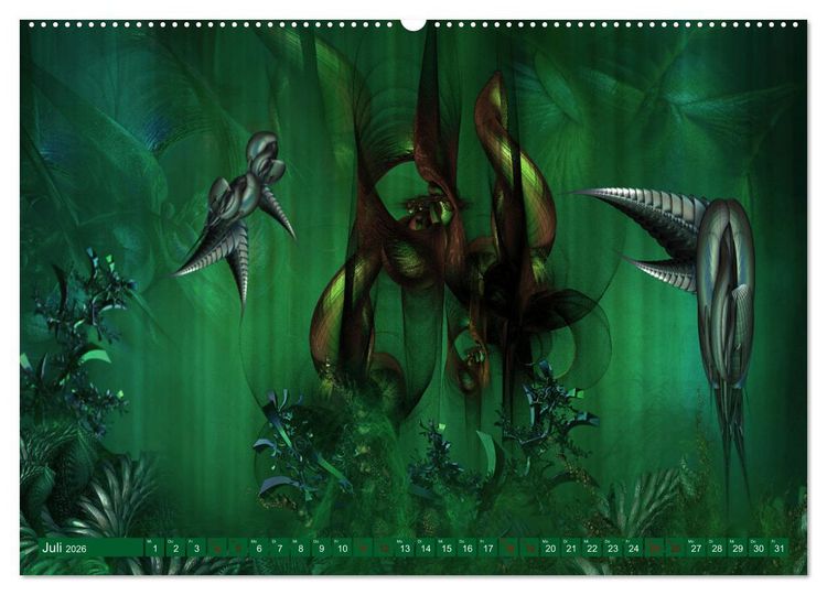 Produktbild: Fraktale Fantasiewelten (Wandkalender 2026 DIN A2 quer), CALVENDO Monatskalender