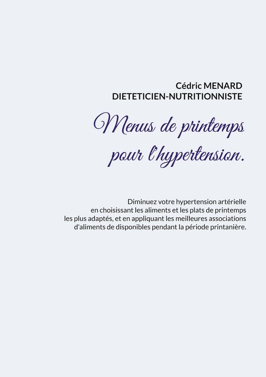 Produktbild: Menus de printemps pour l'hypertension.