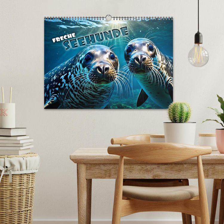 Produktbild: Freche Seehunde (Wandkalender 2026 DIN A3 quer), CALVENDO Monatskalender