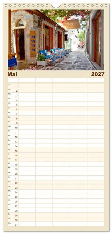 Produktbild: Familienplaner 2027 - Griechische Insel Kos mit 5 Spalten (Wandkalender, 21 x 45 cm) CALVENDO