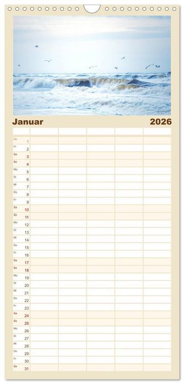 Produktbild: Familienplaner 2026 - Jutland - D&auml;nemarks Nordseek&uuml;ste mit 5 Spalten (Wandkalender, 21 x 45 cm) CALVENDO