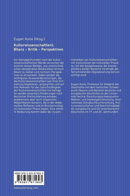 Produktbild: Kulturwissenschaft(en): Bilanz &ndash; Kritik &ndash; Perspektiven