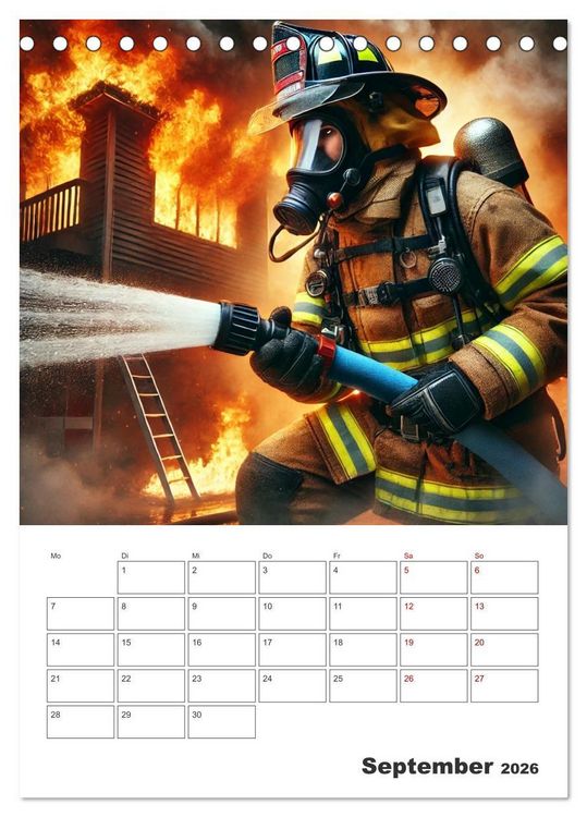 Produktbild: Heldentum im Einsatz - Ein Jahr mit den Lebensrettern (Tischkalender 2026 DIN A5 hoch), CALVENDO Monatskalender