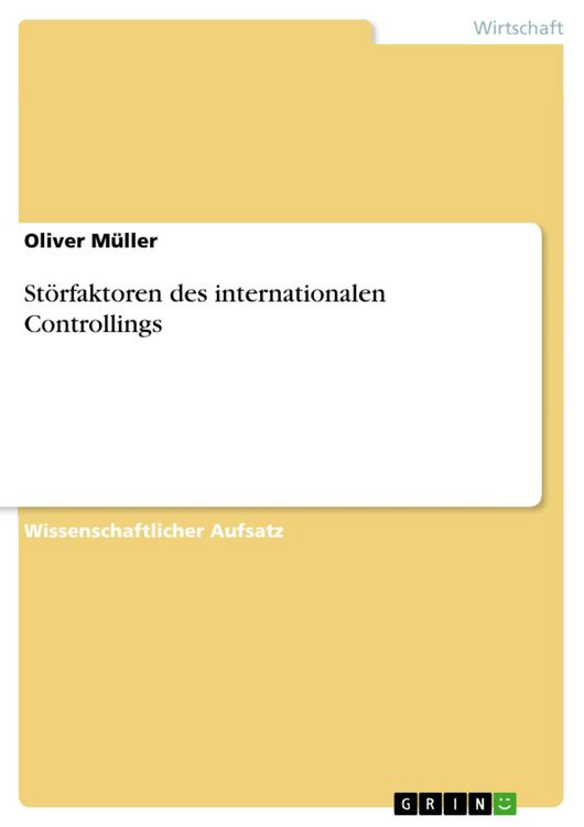Produktbild: St&ouml;rfaktoren des internationalen Controllings
