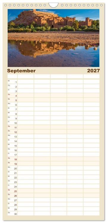 Produktbild: Familienplaner 2027 - M&auml;rchenhaftes Marokko mit 5 Spalten (Wandkalender, 21 x 45 cm) CALVENDO