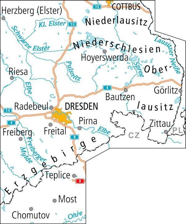 Produktbild: BVA ADFC Radtourenkarte Lausitz /&Ouml;stliches Erzgebirge 1:150.000
