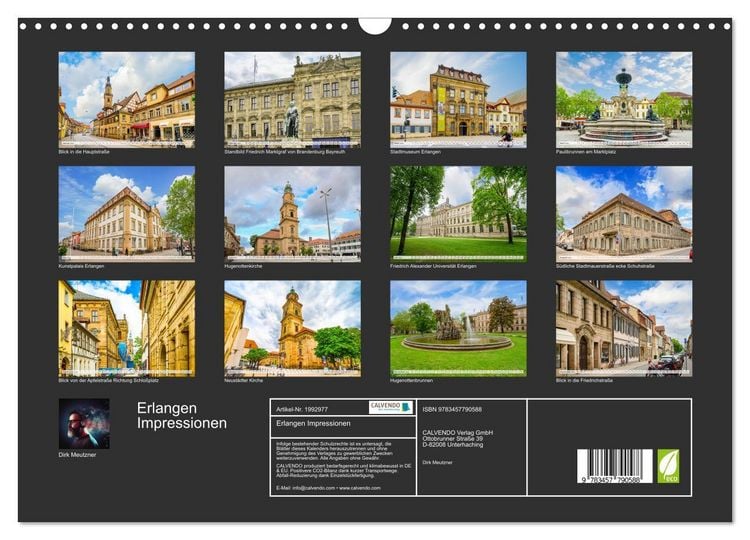 Produktbild: Erlangen Impressionen (Wandkalender 2026 DIN A3 quer), CALVENDO Monatskalender