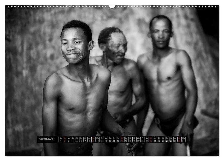 Produktbild: Menschen Afrikas schwarzwei&szlig; (hochwertiger Premium Wandkalender 2026 DIN A2 quer), Kunstdruck in Hochglanz