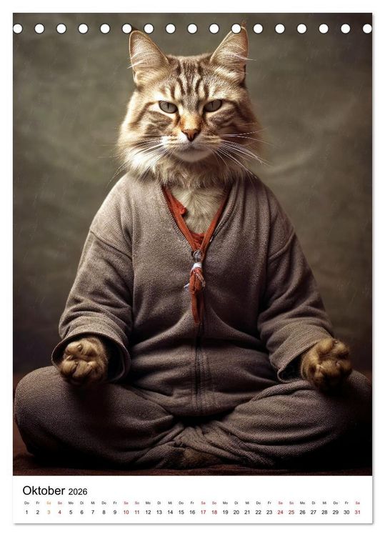 Produktbild: Miau Yoga (Tischkalender 2026 DIN A5 hoch), CALVENDO Monatskalender