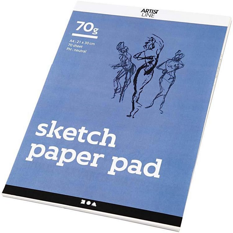 Produktbild: Creativ Company Skizzenblock, A4, 210x297 mm, 70 g, Wei&szlig;, 70 Blatt