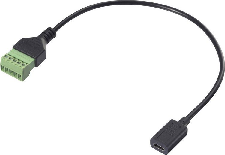 Produktbild: Renkforce USB-C&reg; Adapterkabel [1x USB-C&reg; Buchse - 1x Klemmanschluss] RF-6443954 30 cm PVC-Mantel