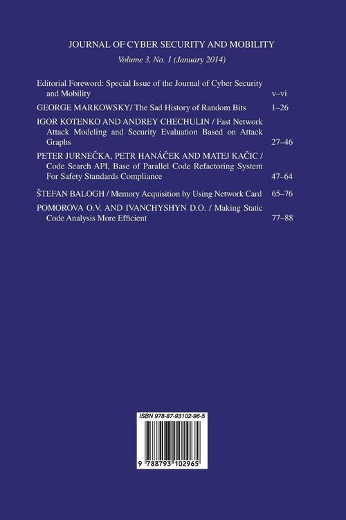 Produktbild: Journal of Cyber Security and Mobility 3-1, Special Issue on Intelligent Data Acquisition and Advanced Computing Systems