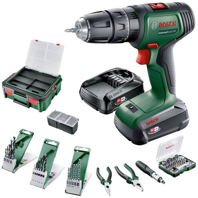 Produktbild: Bosch Home and Garden Universal Impact 18V -Akku-Schlagbohrmaschine inkl. Ladeger&auml;t, inkl. Koffer