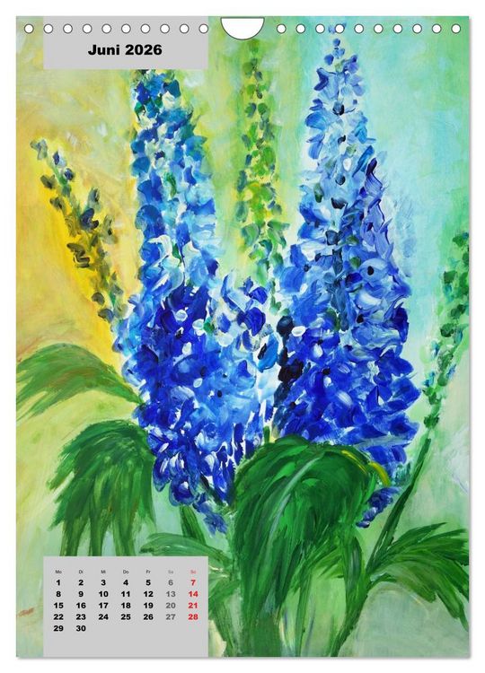 Produktbild: Blumen in Acryl (Wandkalender 2026 DIN A4 hoch), CALVENDO Monatskalender