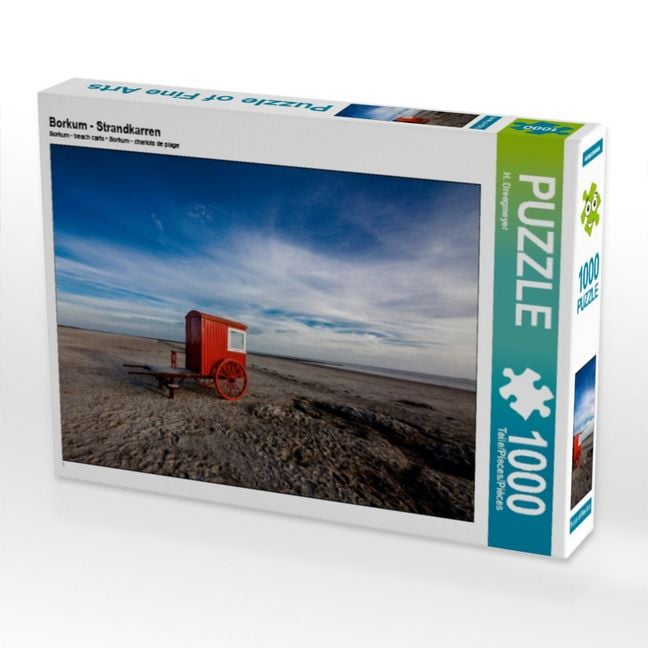 Produktbild: CALVENDO Puzzle Borkum - Strandkarren | 1000 Teile Lege-Gr&ouml;&szlig;e 64x48cm Foto-Puzzle f&uuml;r gl&uuml;ckliche Stunden