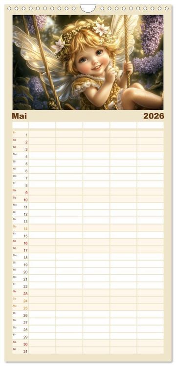 Produktbild: Familienplaner 2026 - Feenstaub und Kinderlachen mit 5 Spalten (Wandkalender, 21 x 45 cm) CALVENDO