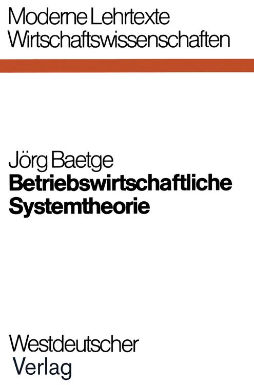 Produktbild: Betriebswirtschaftliche Systemtheorie
